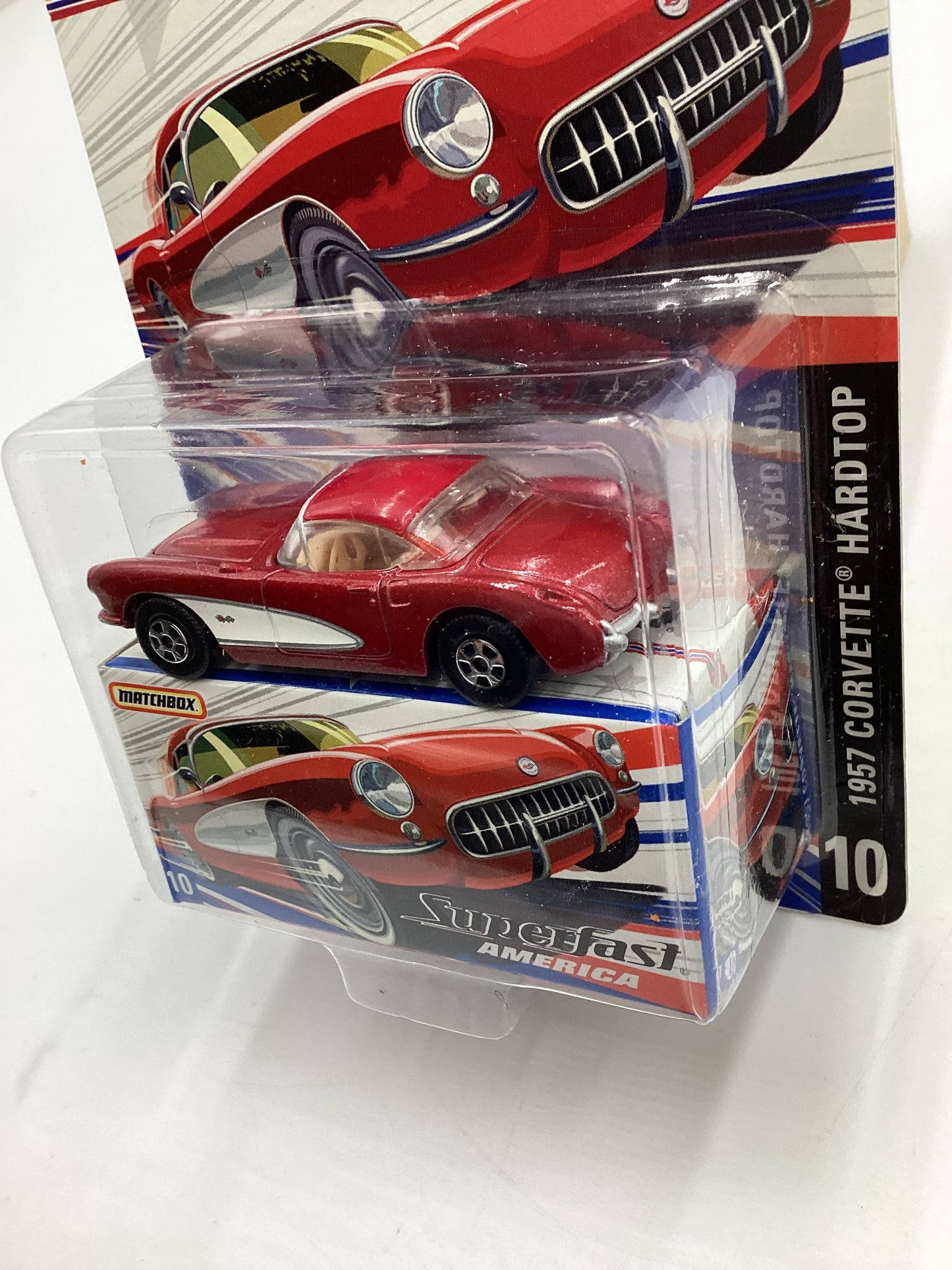 Matchbox Superfast America #10 1957 Corvette Hardtop Red 170H