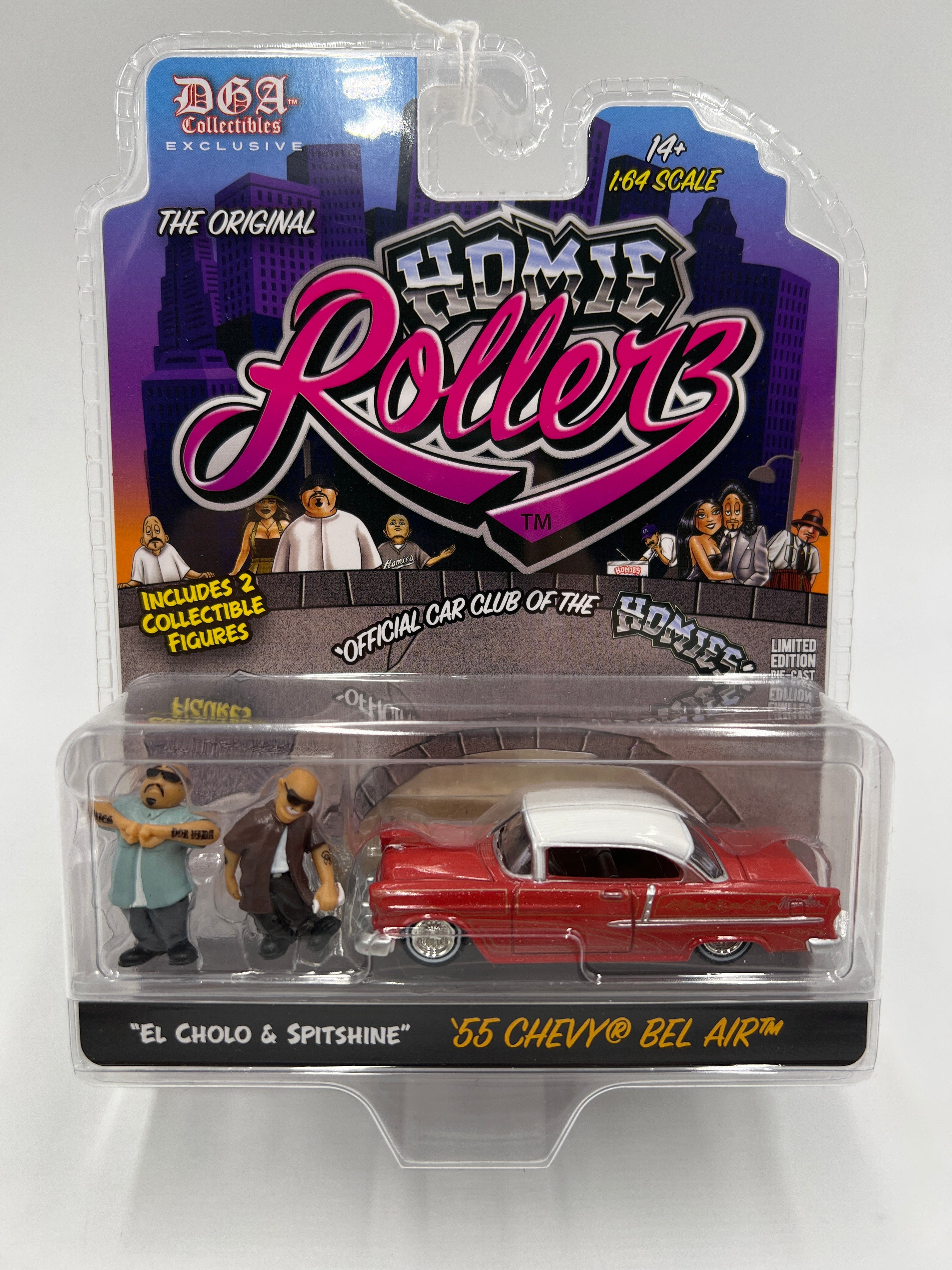 Greenlight x DGA Homie Rollerz 55 Chevy Bel Air Red & El Cholo
