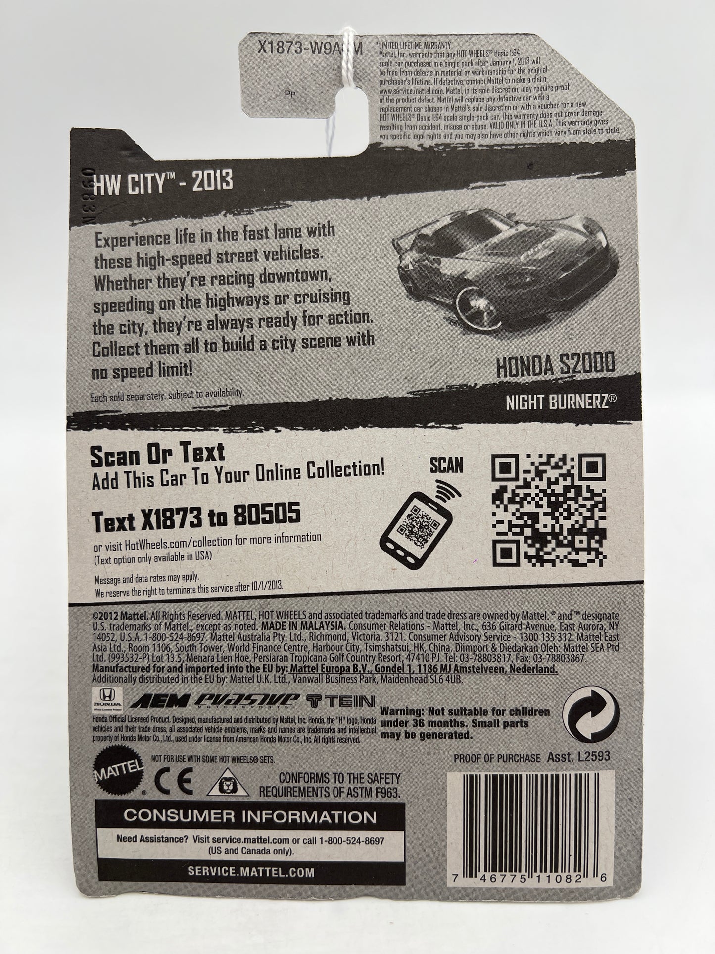 2013 Hot Wheels City #21 Honda S2000 Red