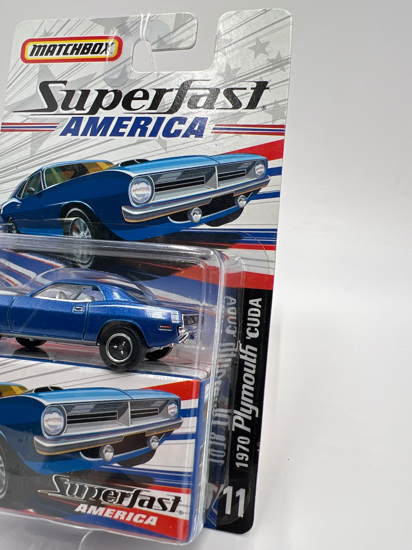 Matchbox Superfast America #11 1970 Plymouth Cuda Blue 171B