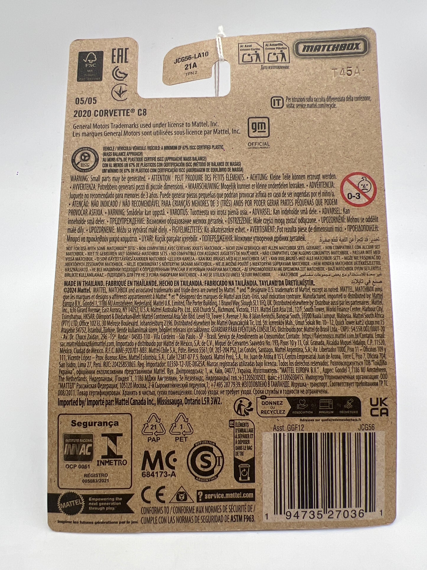 2025 Matchbox Themed Sports Cars #5 2020 Corvette C8 Blue 156o