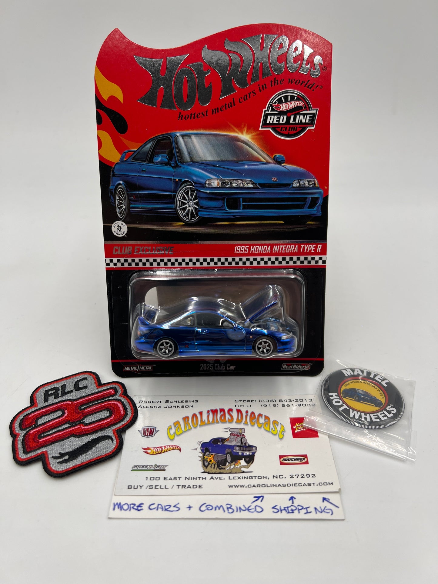 2025 Hot Wheels RLC Club Exclusive 1995 Honda Integra Type R Blue W/Patch & Pin and Protector