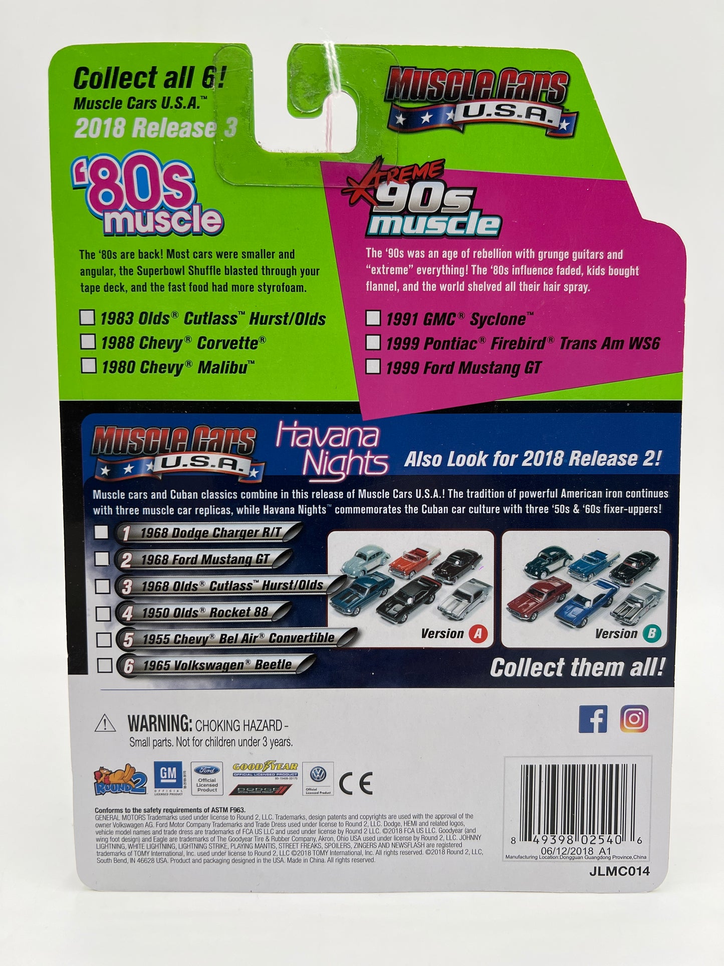 Johnny Lightning 80s Muscle Release 3 Version B 1/2500 1980 Chevy Malibu Green #1