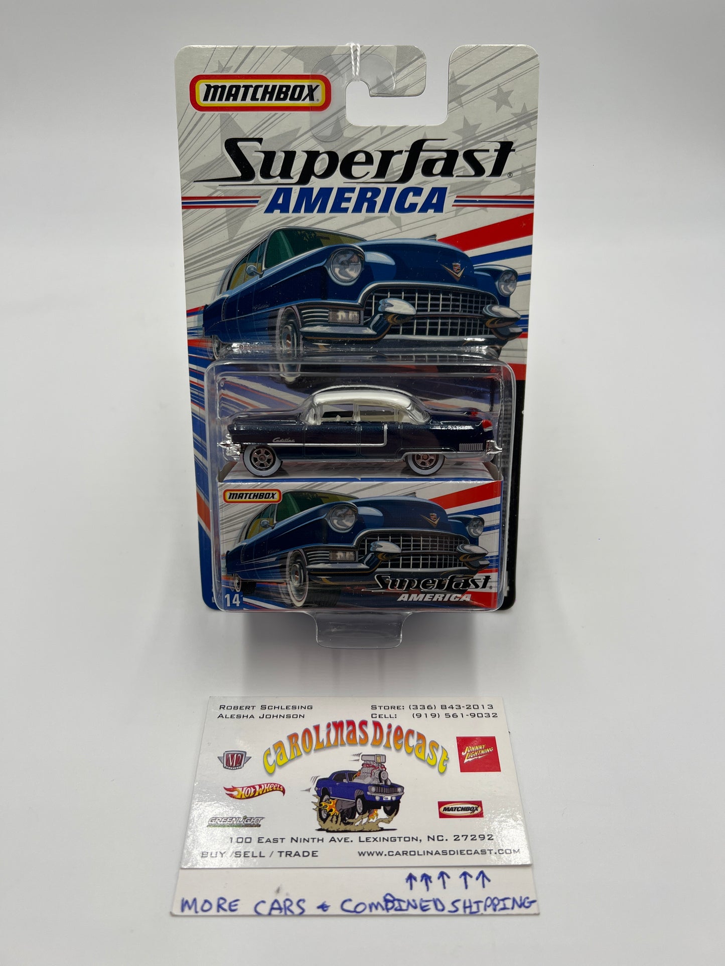 Matchbox Superfast America #14 1955 Cadillac Fleetwood Dark Blue 170G