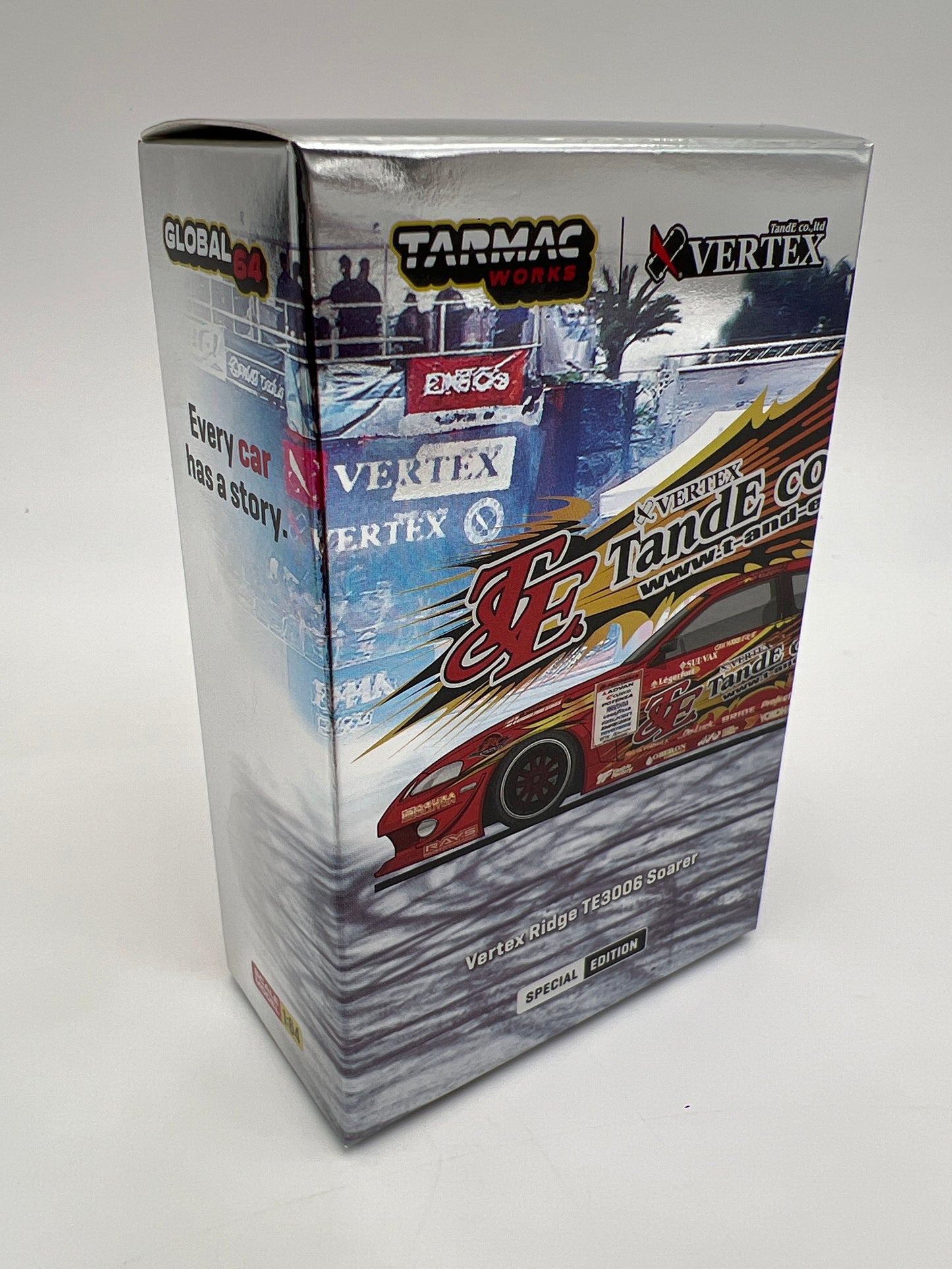 Tarmac Works x VERTEX Special Edition Vertex Ridge Toyota TE3006 Soarer Chrome Red