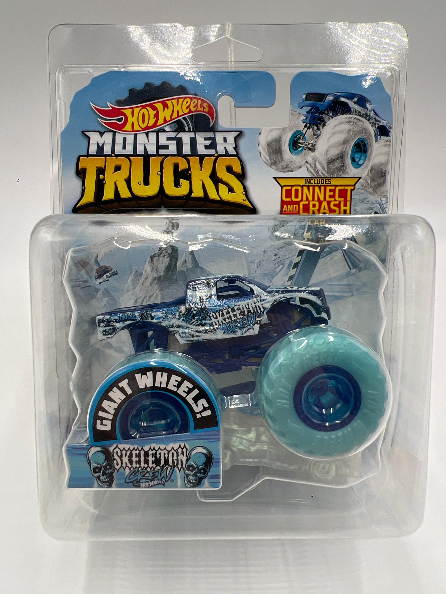 Hot Wheels Monster Trucks Blizzard Bashers Skeleton Crew W/Protector