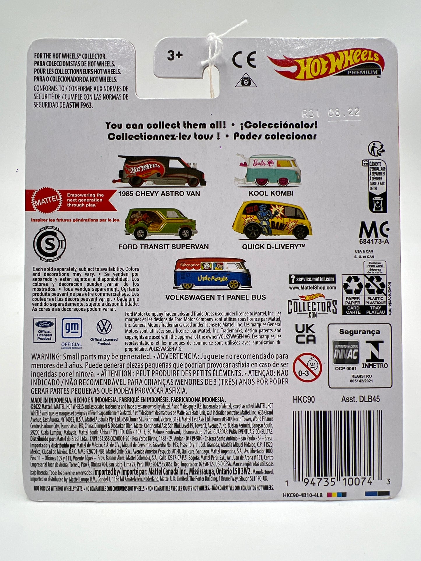 2022 Hot Wheels Pop Culture Mattel Brands #1 1985 Chevy Asto Van Black 244P