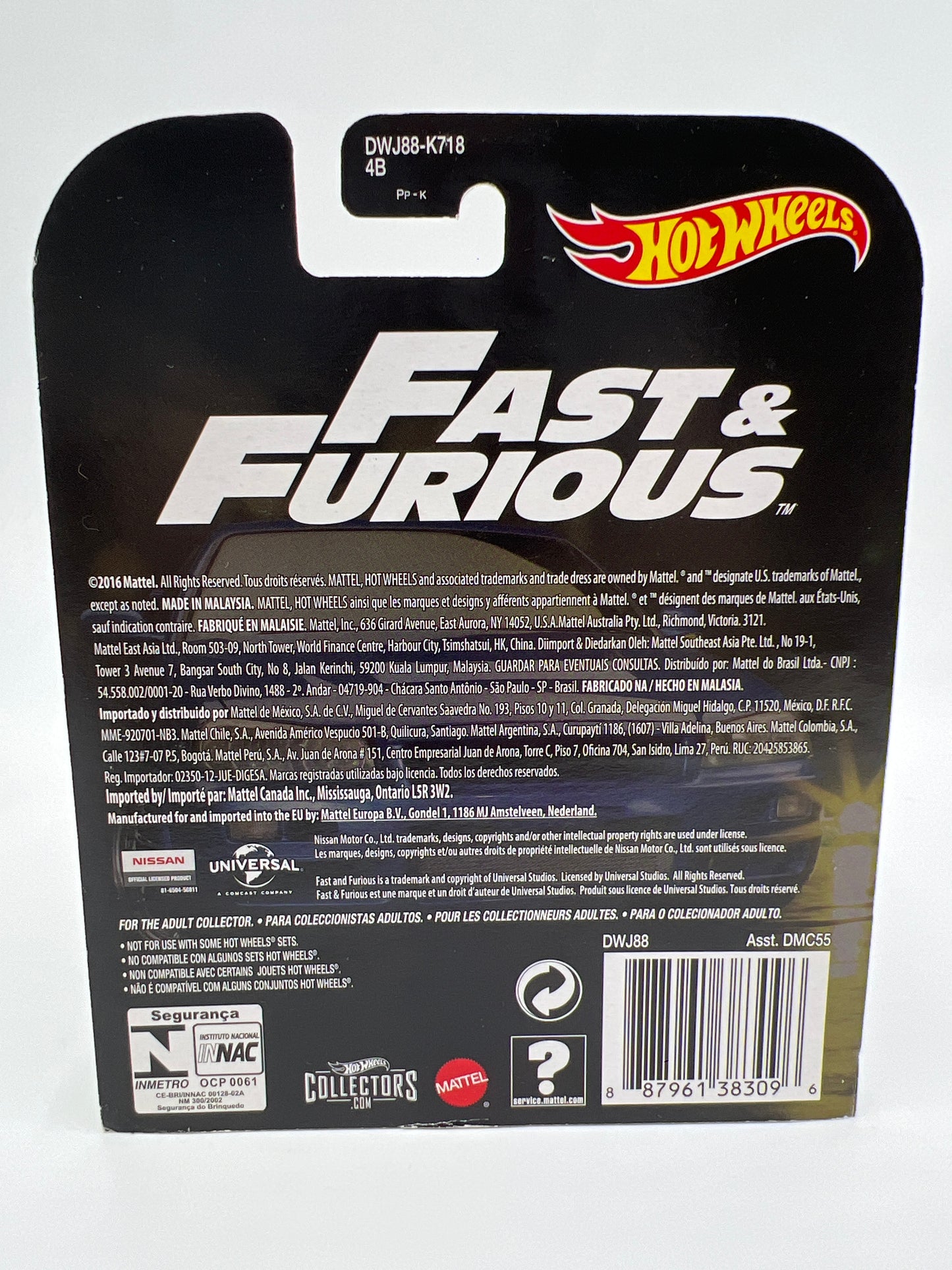 Hot Wheels Retro Entertainment Fast & Furious Nissan Skyline GT-R R34 Blue W/Protector