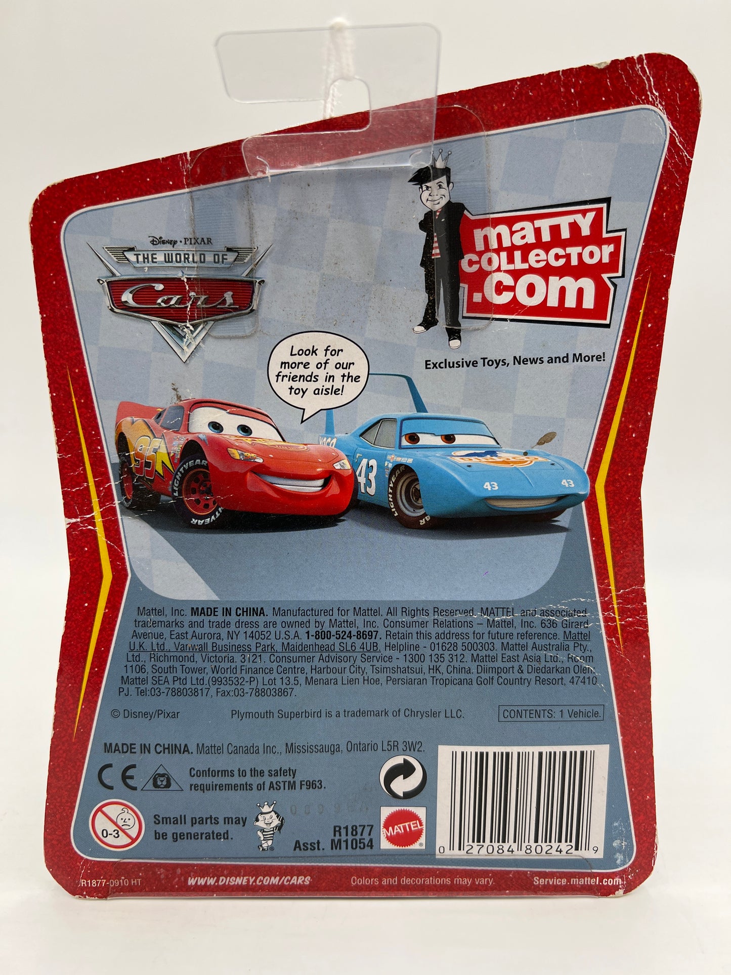 Disney Pixar The World Of Cars Rubber Tires Shifty Drug No 35 Bad Cards 139i