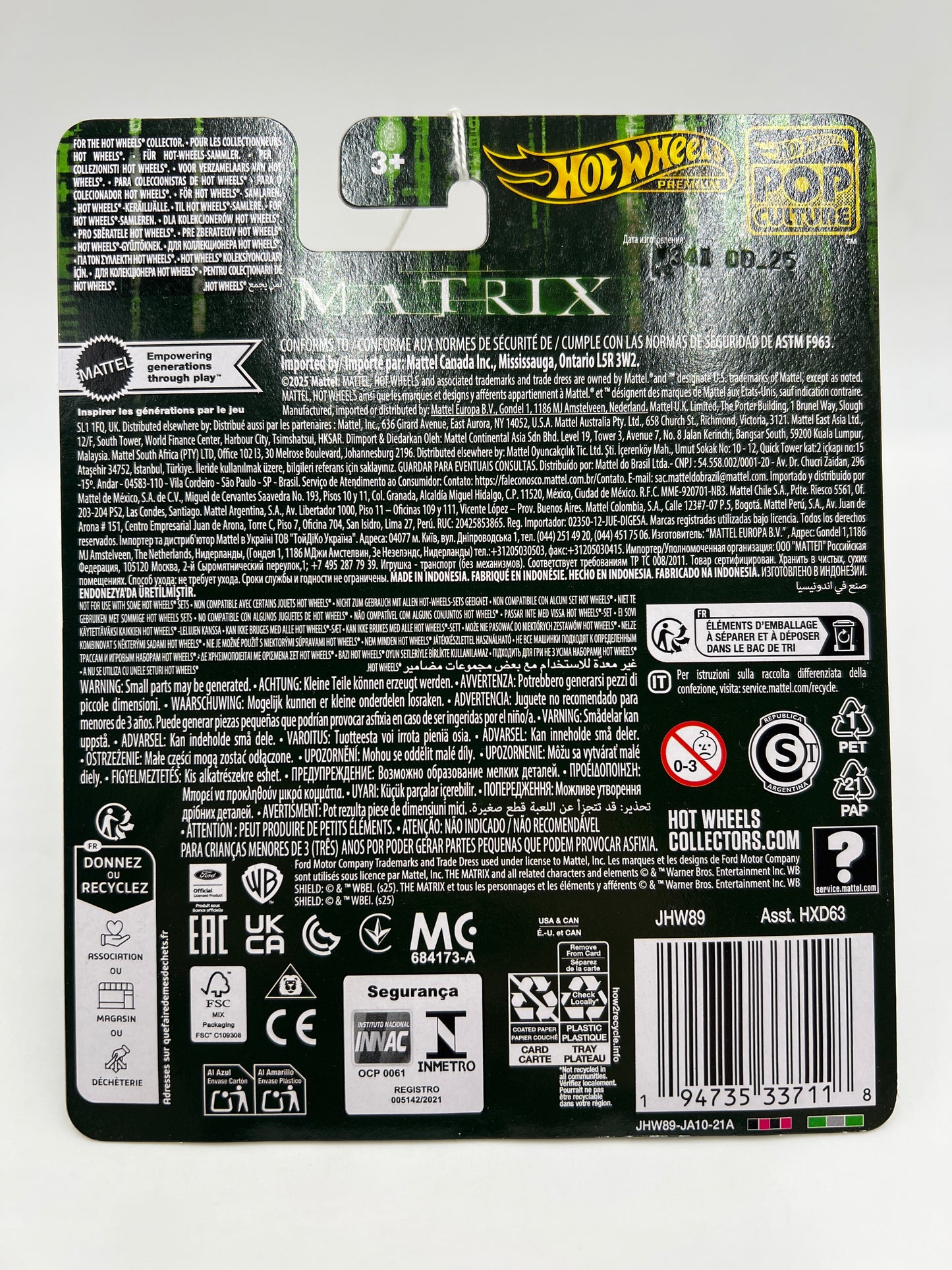 2025 Hot Wheels Premium Pop Culture The Matrix 64 Lincoln Continental Black 268H