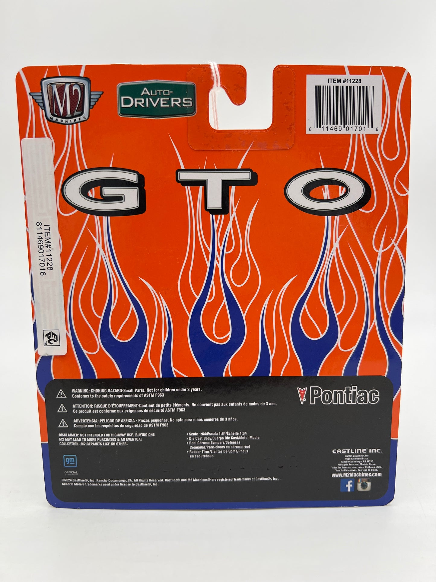 M2 Machines Auto-Drivers CHASE 1969 Pontiac GTO Orange R123