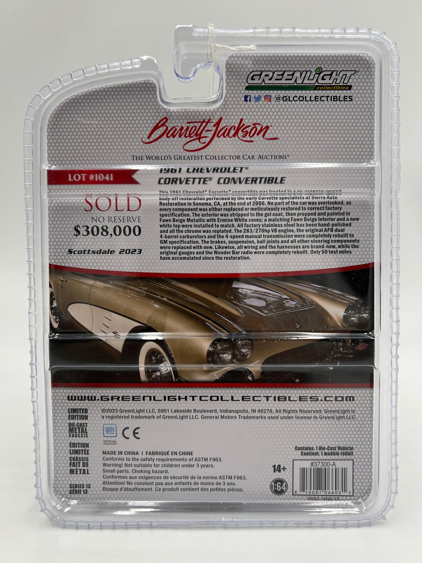 Greenlight Barrett Jackson 50th Anniversary Series 13 CHASE 1961 Chevrolet Corvette Convertible