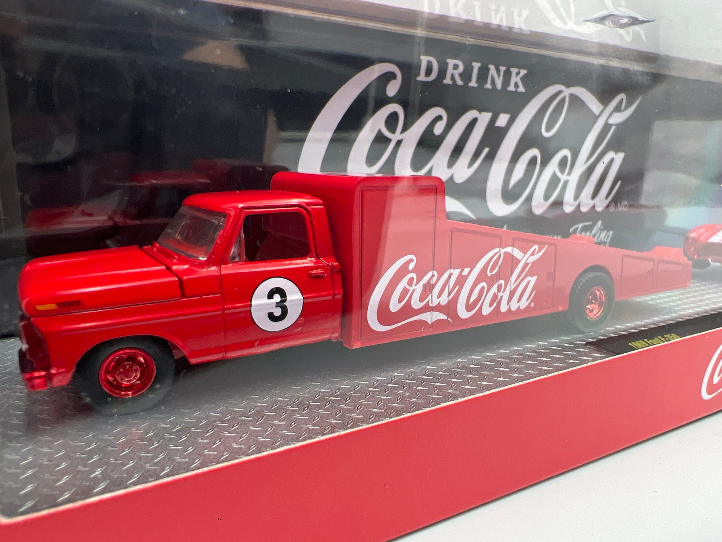 M2 Machines Haulers TW45 CHASE Coca Cola 1969 Ford F-350 & 1965 Shelby 427 Cobra