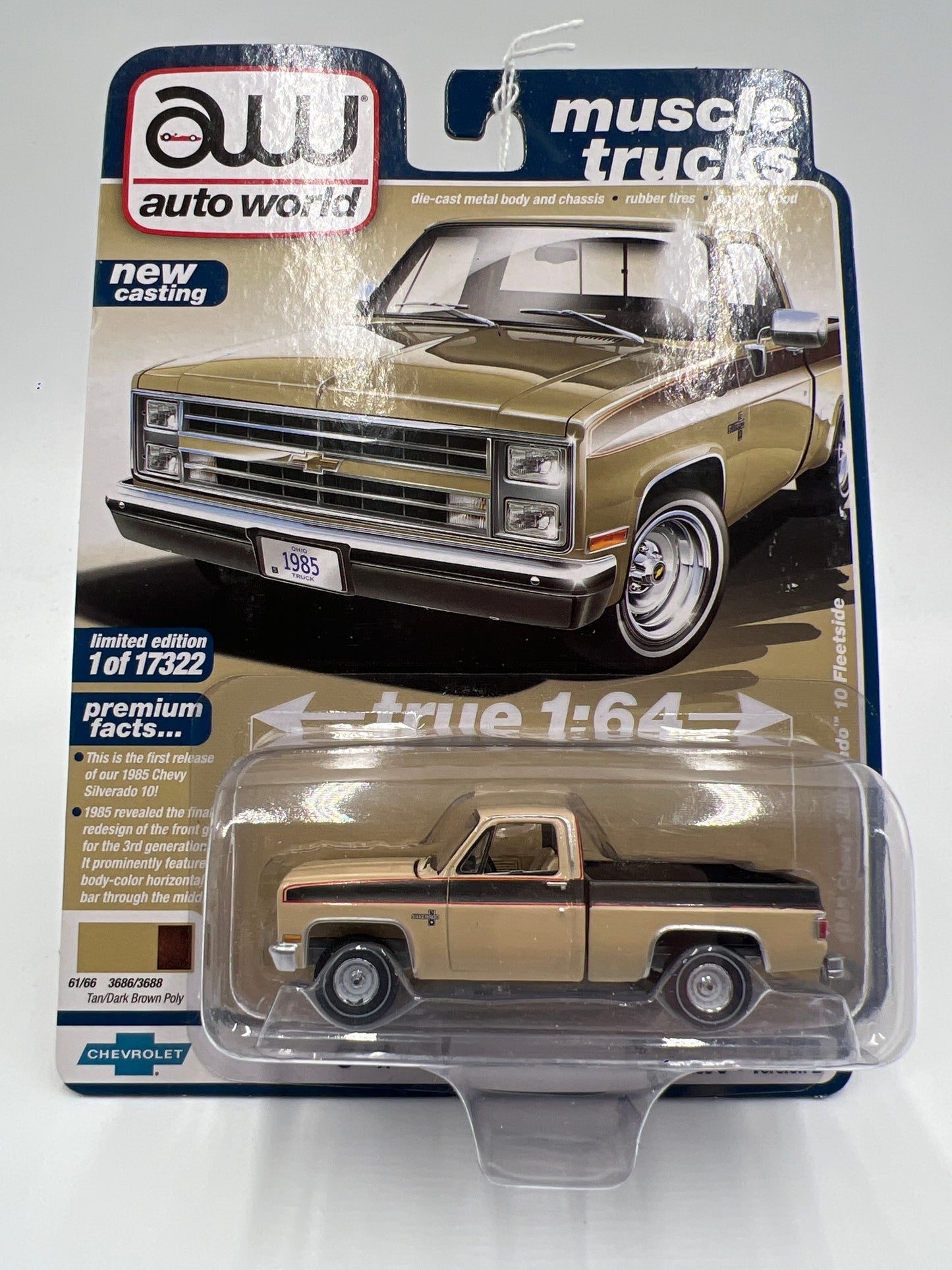 Auto World Muscle Trucks Release 5 Version B 1985 Chevy Silverado 10 Fleetside Tan 183B