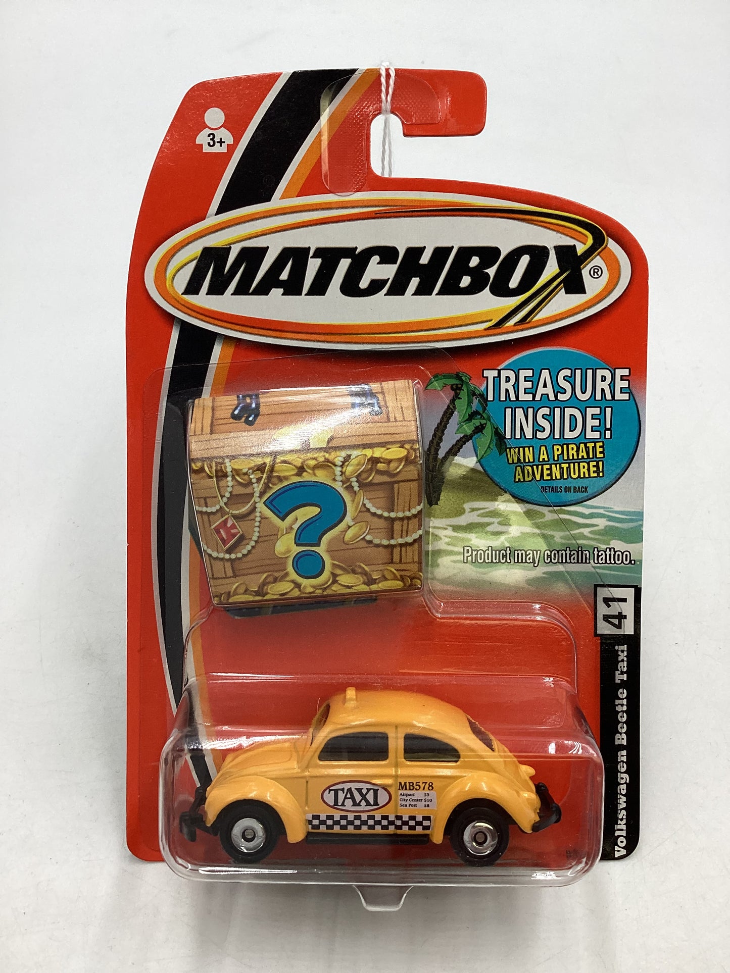 Matchbox Treasure Inside #41 Volkswagen Beetle Taxi 206C