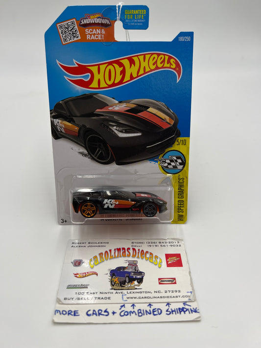 2016 Hot Wheels Speed Graphics #180 14 Corvette Stingray Black K&N 6C