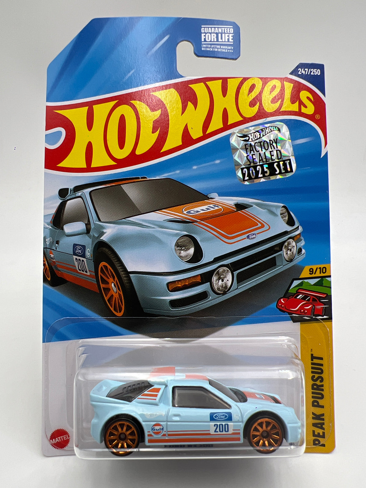 2025 Hot Wheels Factory Sealed Super Treasure Hunt & Mainline #247 Ford RS200 Gulf Blue W/Protector