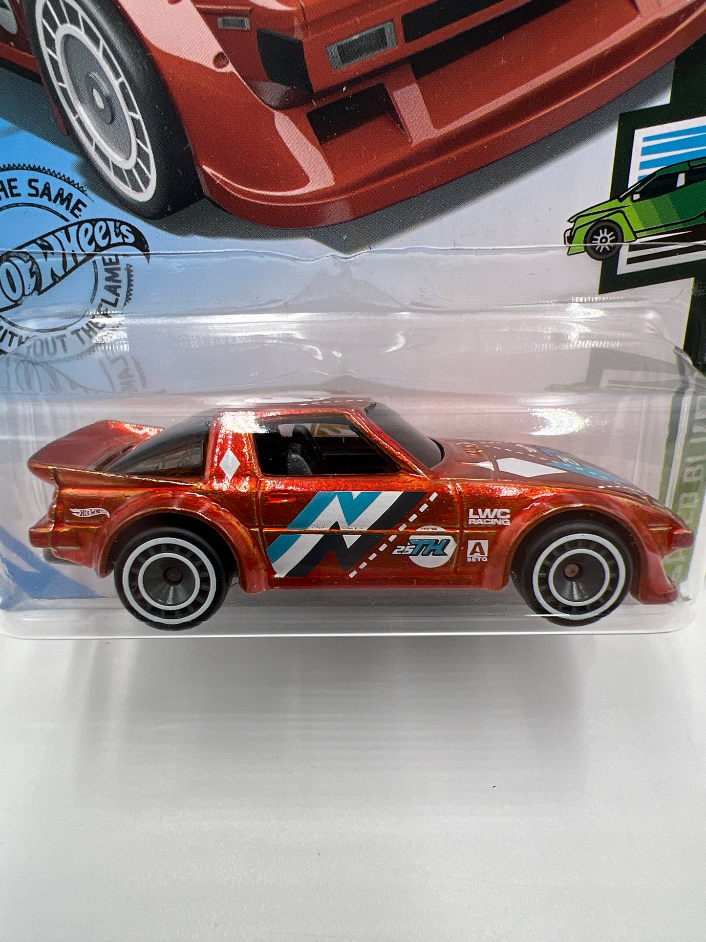 2021 Hot Wheels Super Treasure Hunt #130 Mazda RX7 Orange W/Protector