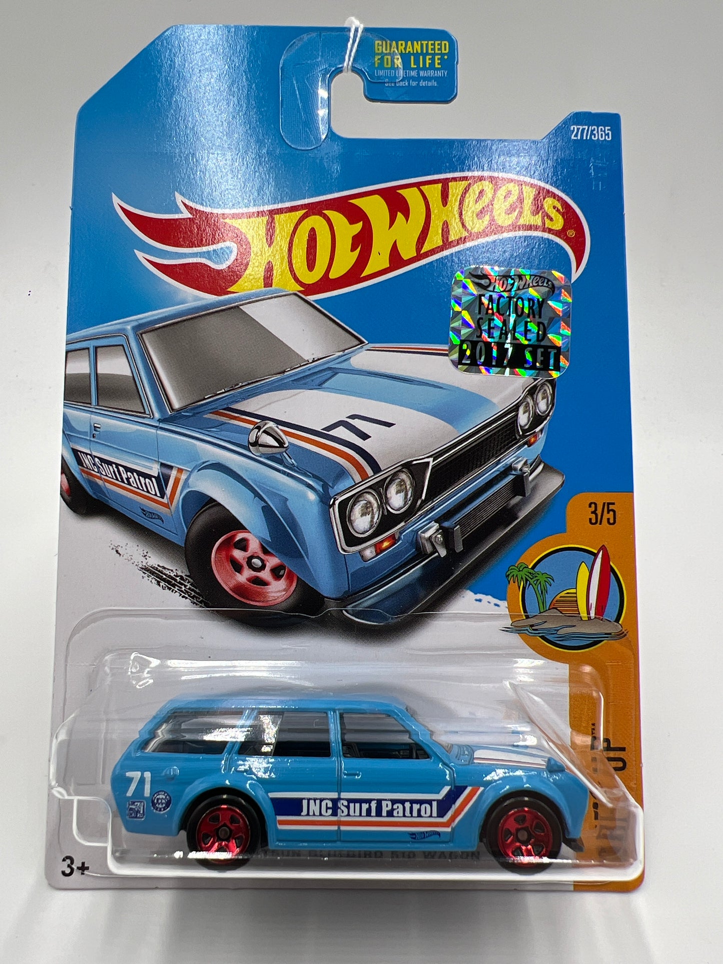 2017 Hot Wheels Factory Sealed Surfs Up #277 71 Datsun Bluebird 510 Wagon Blue (Mesh Grille) SR