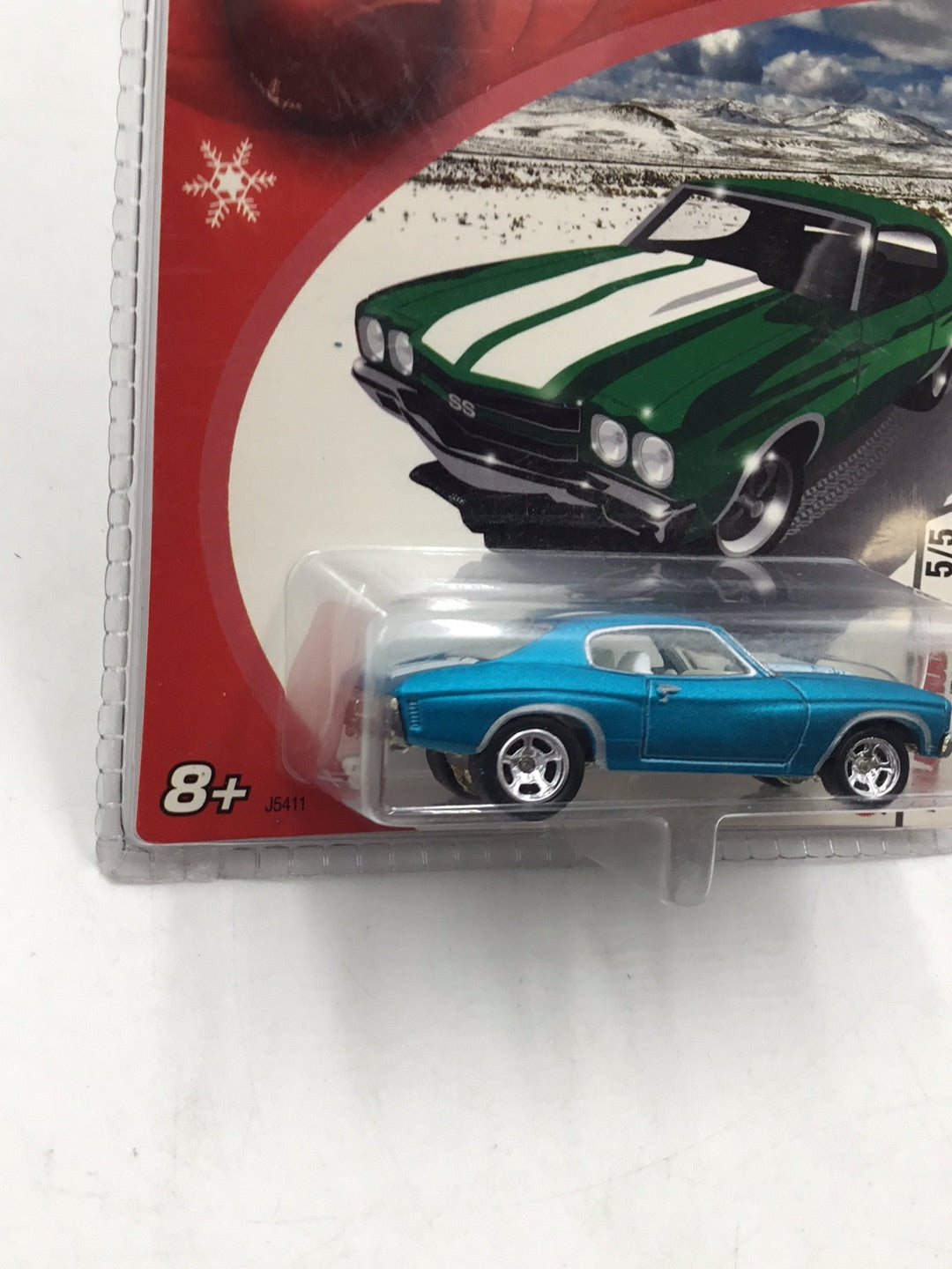 Hot wheels 2005 holiday rods #5 70 Chevelle SS Blue real riders NN4