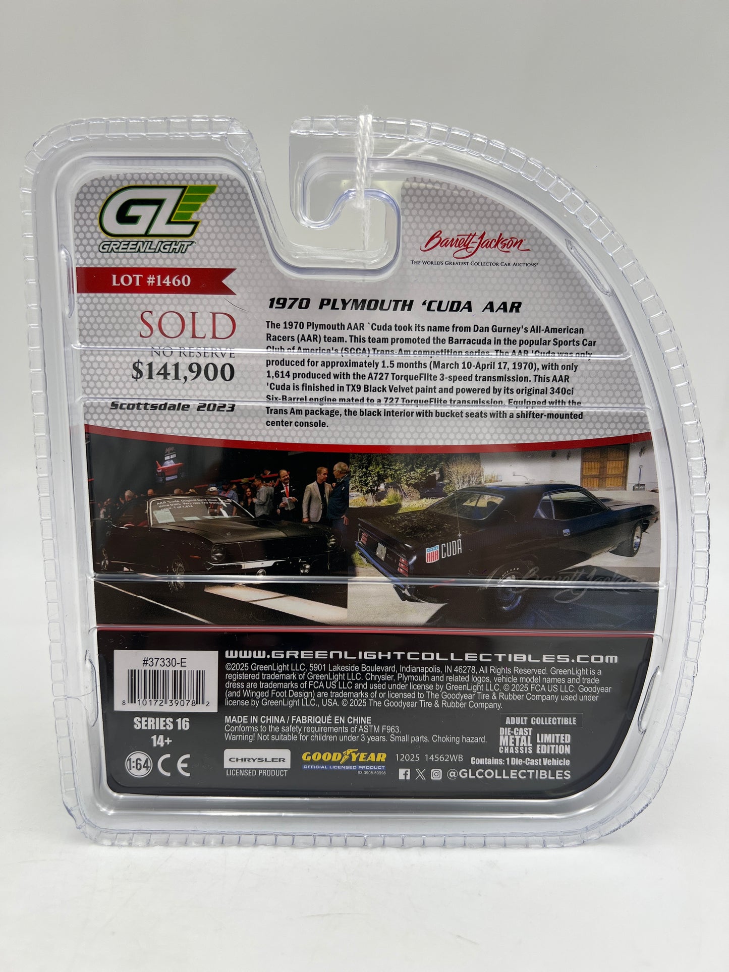 Greenlight Barrett Jackson Series 16 CHASE 1970 Plymouth Cuda AAR Chrome Green