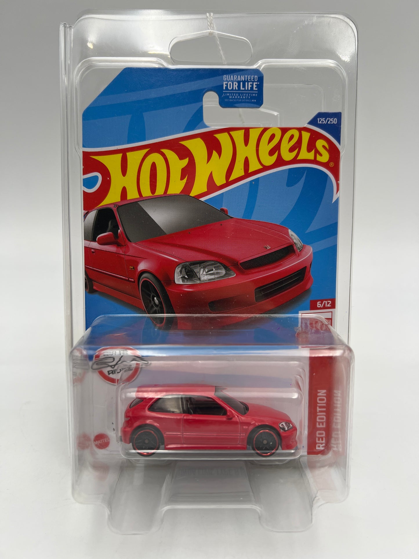 2022 Hot Wheels Target Red Edition #125 99 Honda Civic Type R EK9 W/Protector Cracked Blister