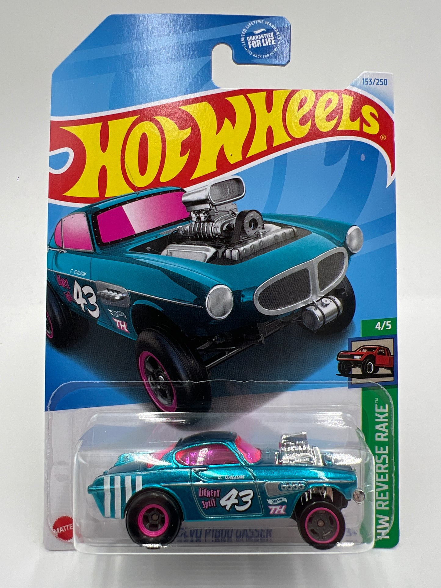 2024 Hot Wheels Super Treasure Hunt #153 Volvo P1800 Gasser Blue W/Protector