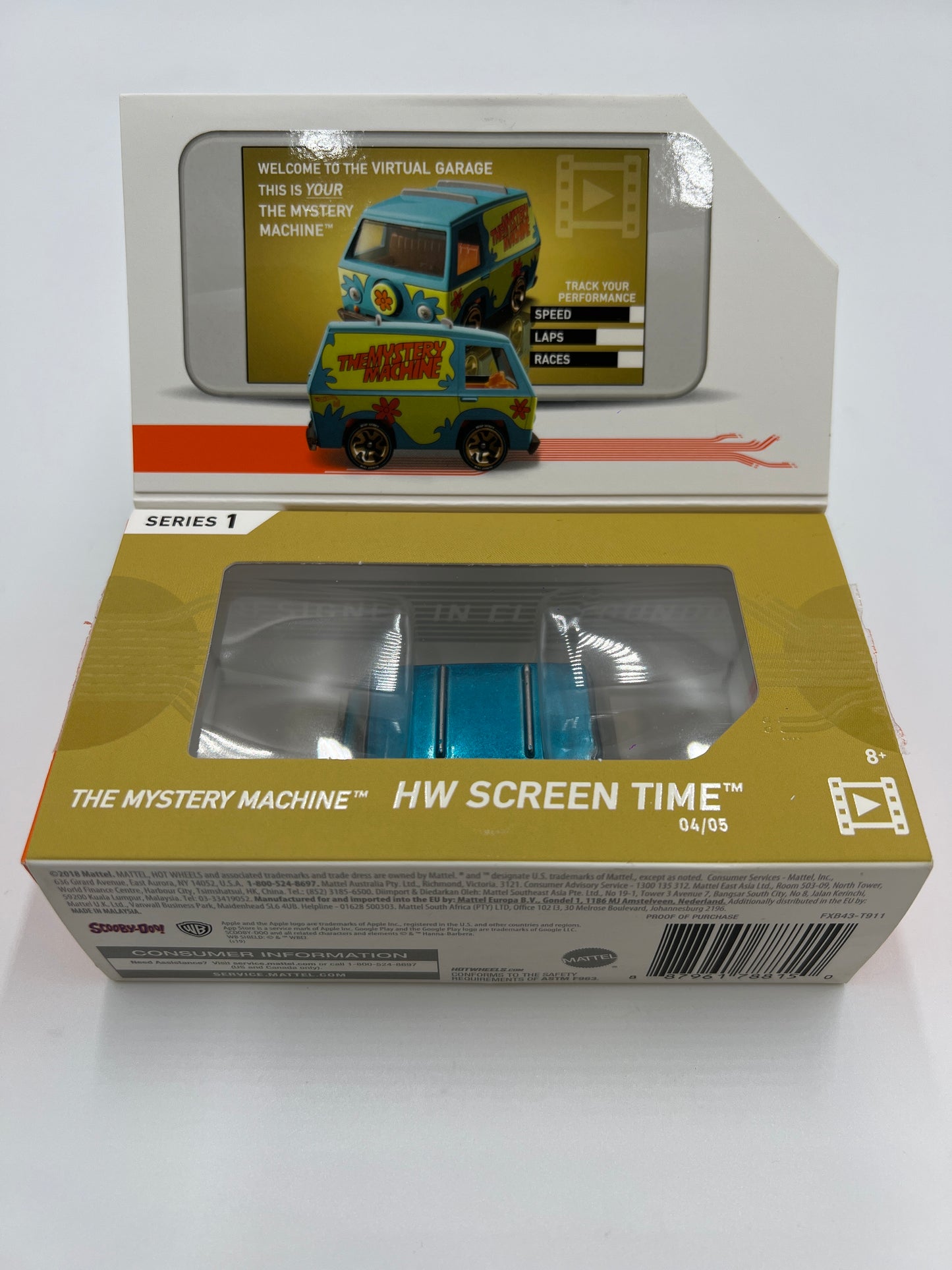 Hot Wheels iD Screen Time Series 1 #5 The Mystery Machine Light Blue Opened