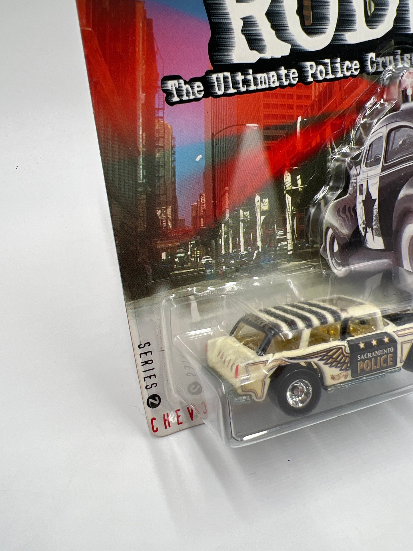 Hot Wheels Cop Rods Series 2 Sacramento CA Chevy Nomad W/Real Riders Cracked Blister SR