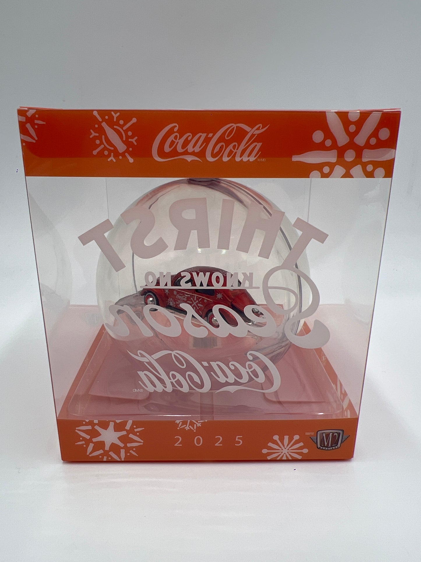 2025 M2 Machines Coca Cola Holiday Christmas Ornaments 1953 Volkswagen Beetle Orange