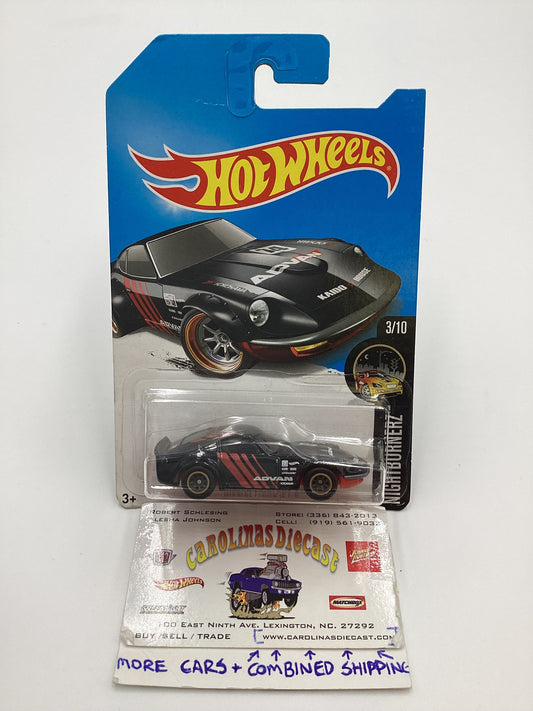 2017 Hot Wheels Super treasure Hunt Nissan Fairlady Z Black Advan Intl. Card with protector