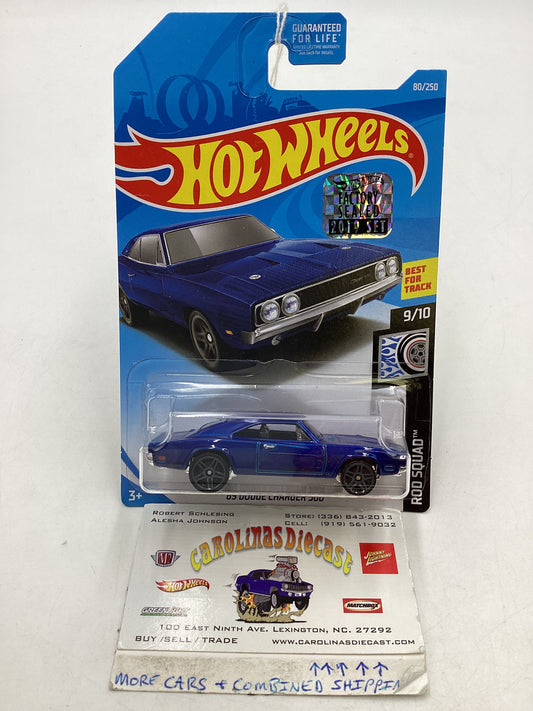 2019 Hot wheels Factory Sealed #80 69 Dodge Charger 500 Blue 57E