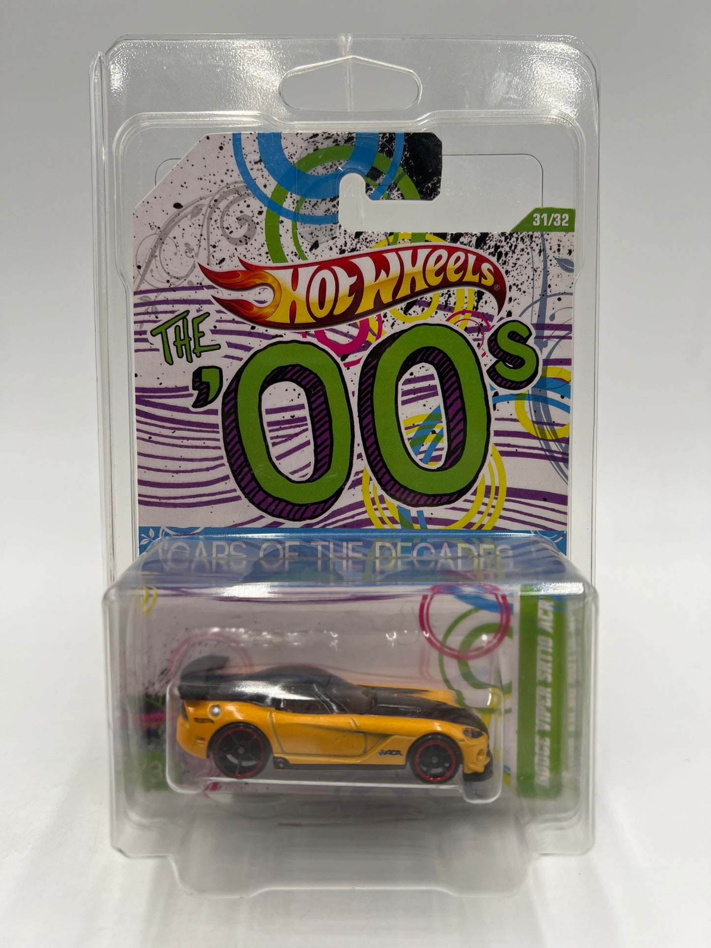 Hot Wheels Cars of the Decades The 00s #31 Dodge Viper SRT10 ACR Yellow W/Protector