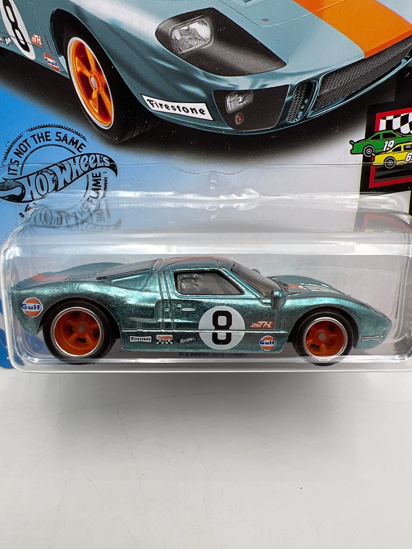 2020 Hot Wheels Super Treasure Hunt #35 Ford GT-40 Gulf Blue W/Protector Intl Card