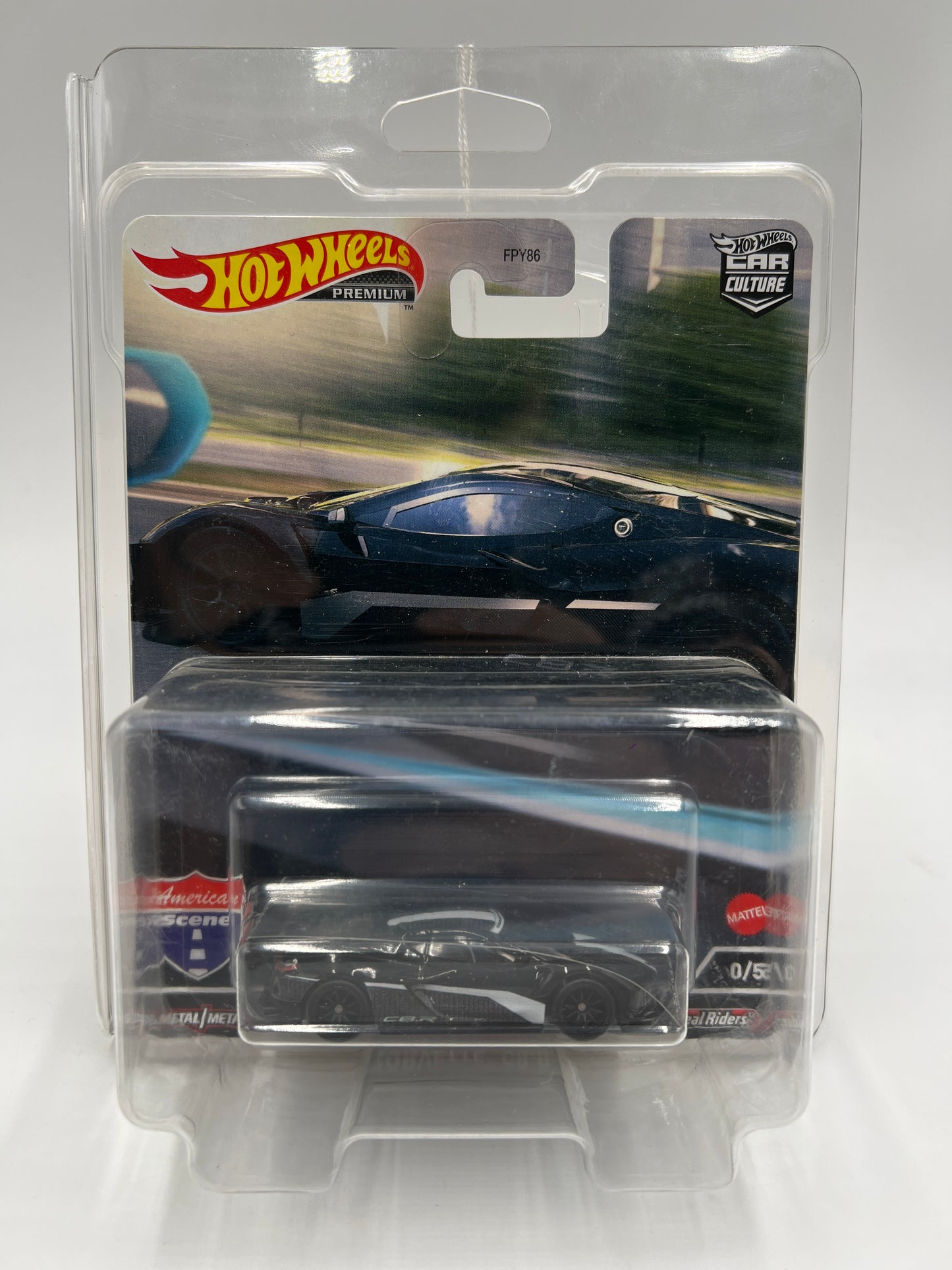 Hot Wheels Premium Car Culture American Scene CHASE #0 Corvette C8.R Black W/Protector