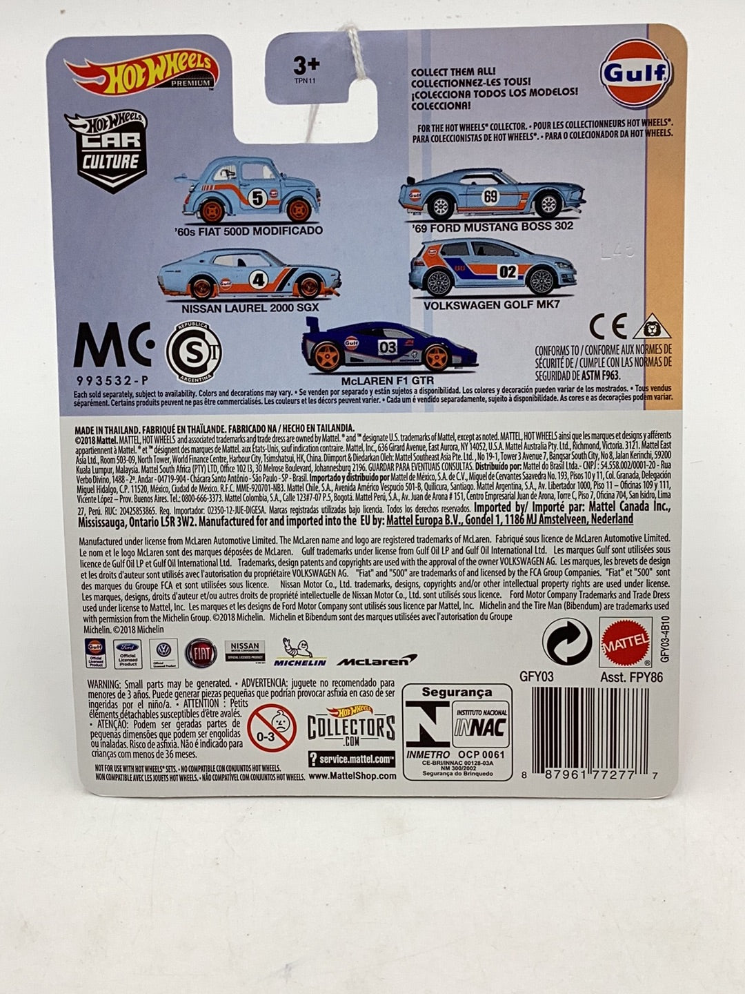 HOT WHEELS GULF 69 Ford Mustang Boss 302 2/5 245C