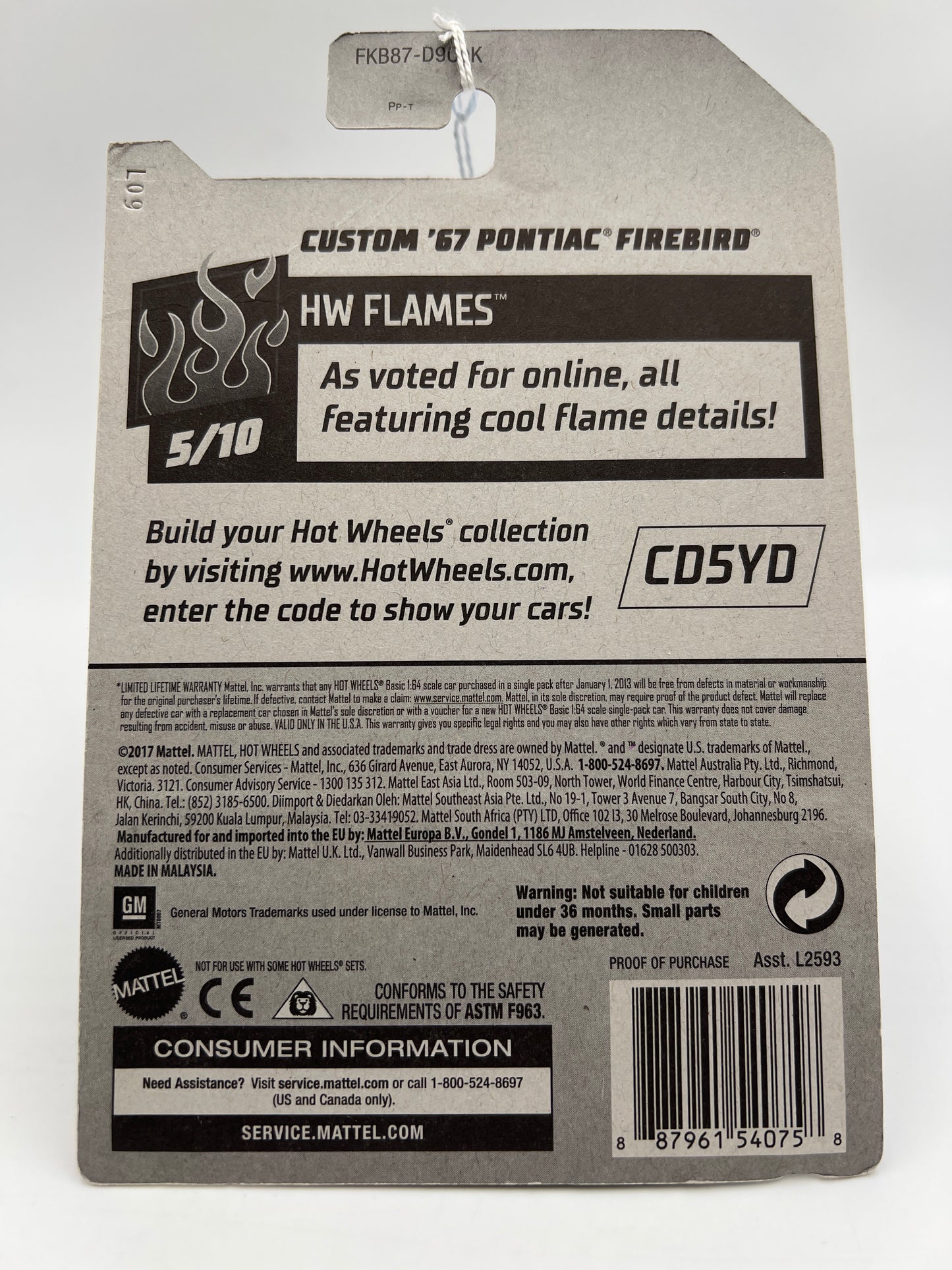 2018 Hot Wheels Walmart Exclusive Zamac 12 Custom 67 Pontiac Firebird