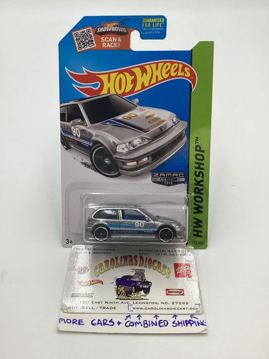 2015 Hot Wheels #197 Zamac 009 90 Honda Civic EF W/ Protector