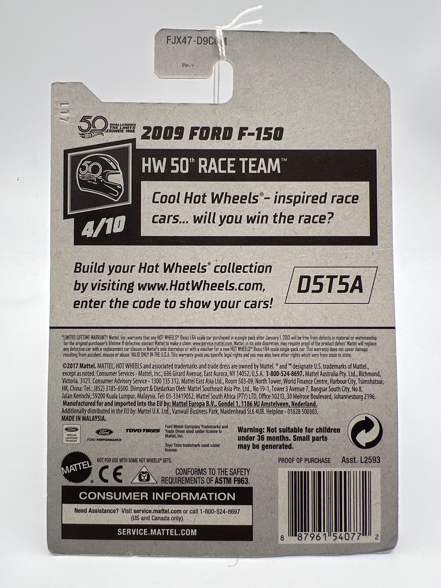 2018 Hot Wheels HW 50th Race Team #287 2009 Ford F-150 Blue 31A