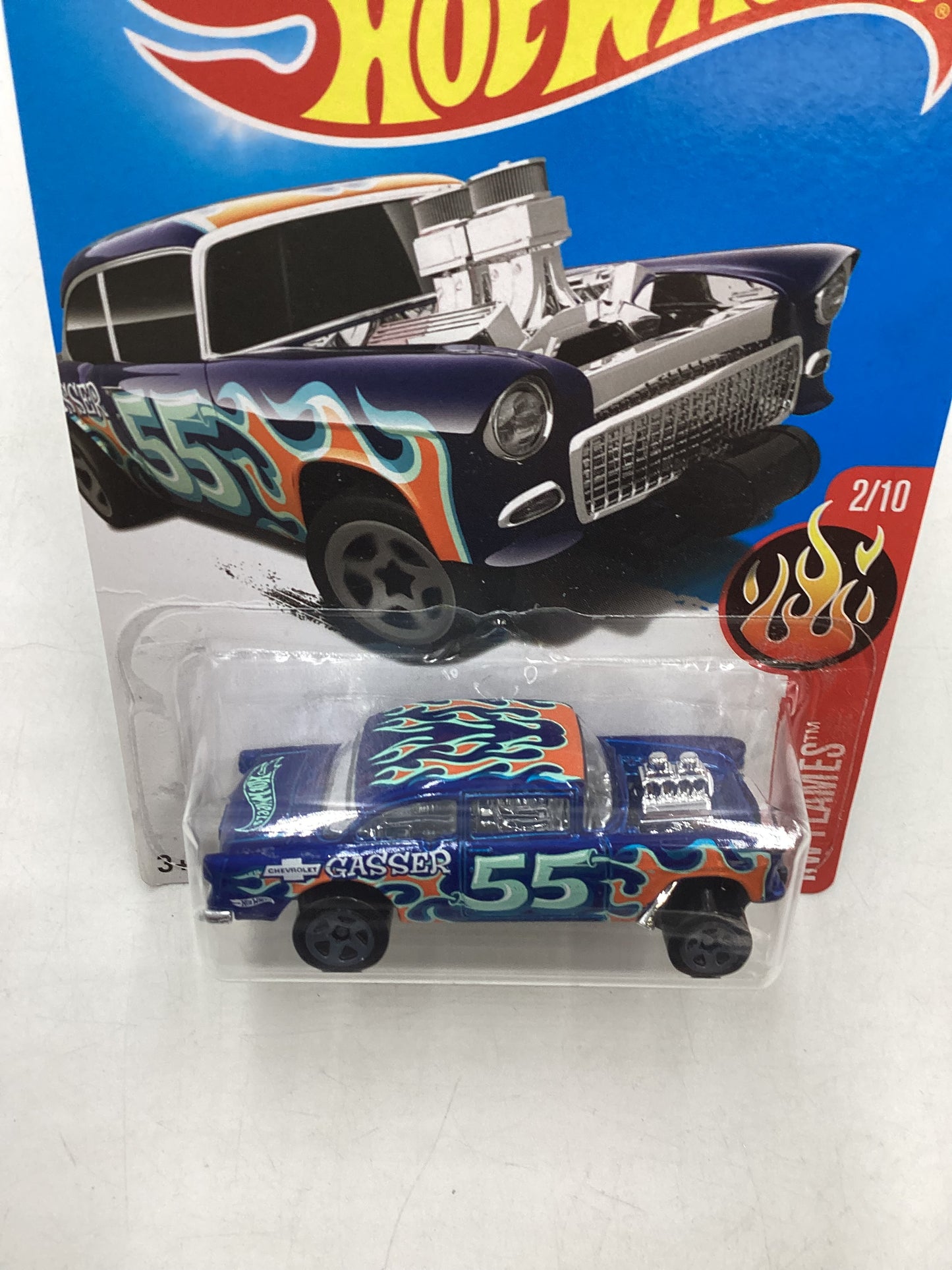 2017 Hot wheels #109 1955 Chevy Bel Air Gasser Blue 9D