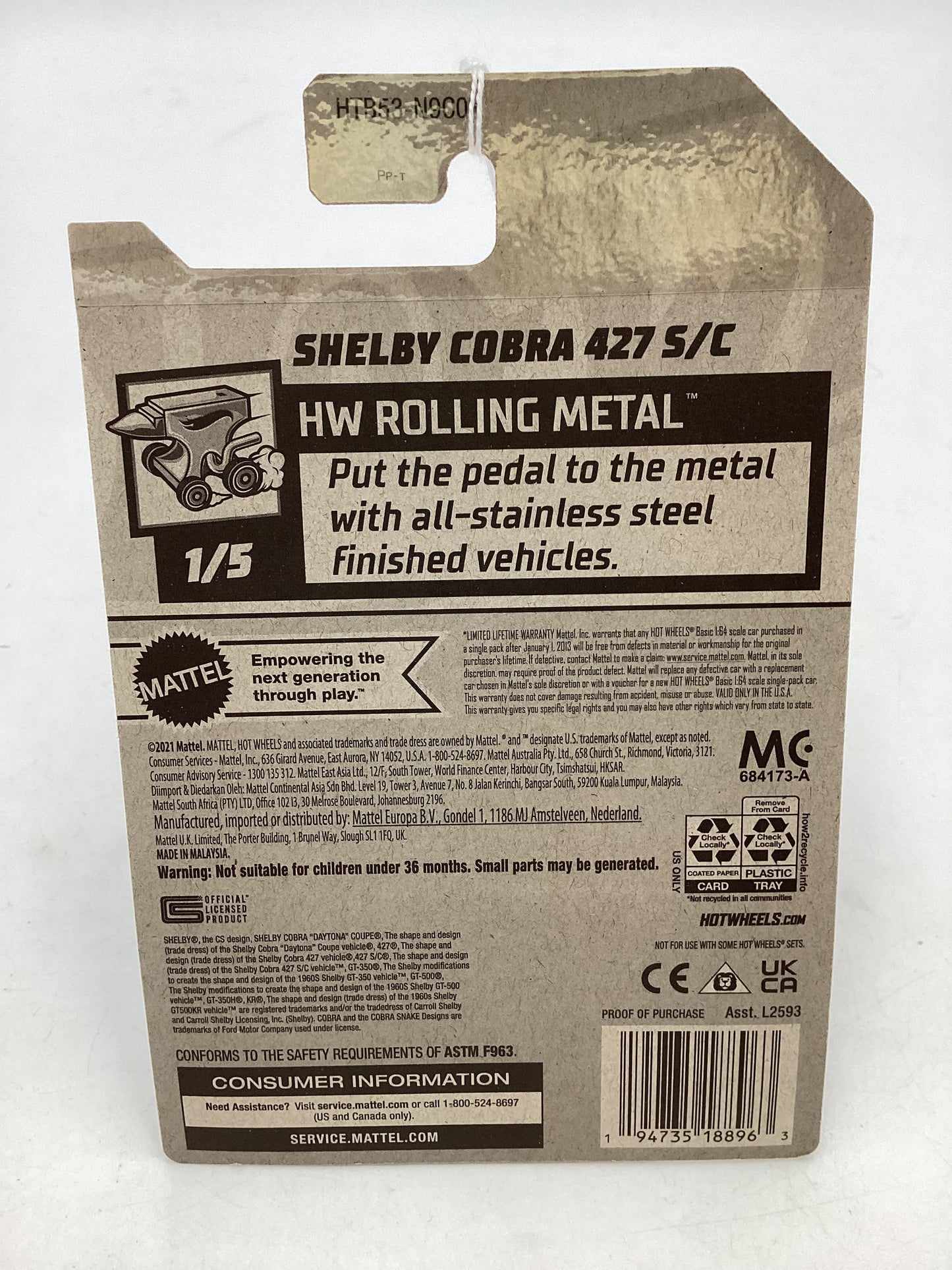 2024 Hot Wheels #181 Shelby Cobra 427 S/C 33B