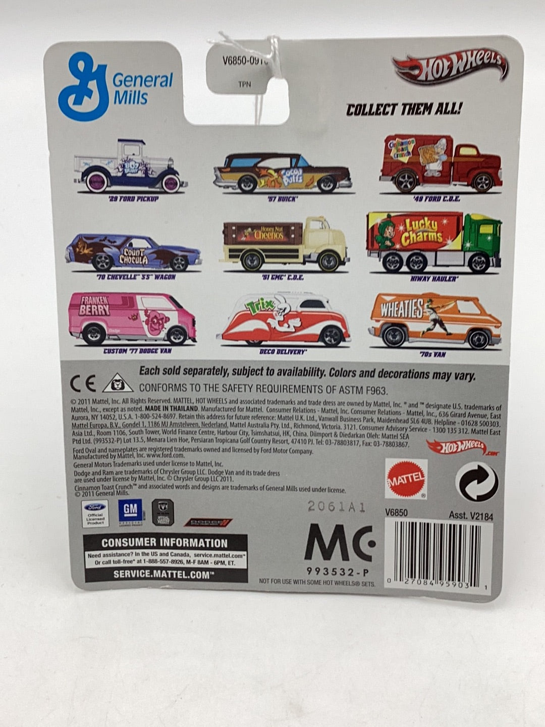 HOT WHEELS General Mills 49 Ford C.O.E Cinnamon Toast Crunch 259I