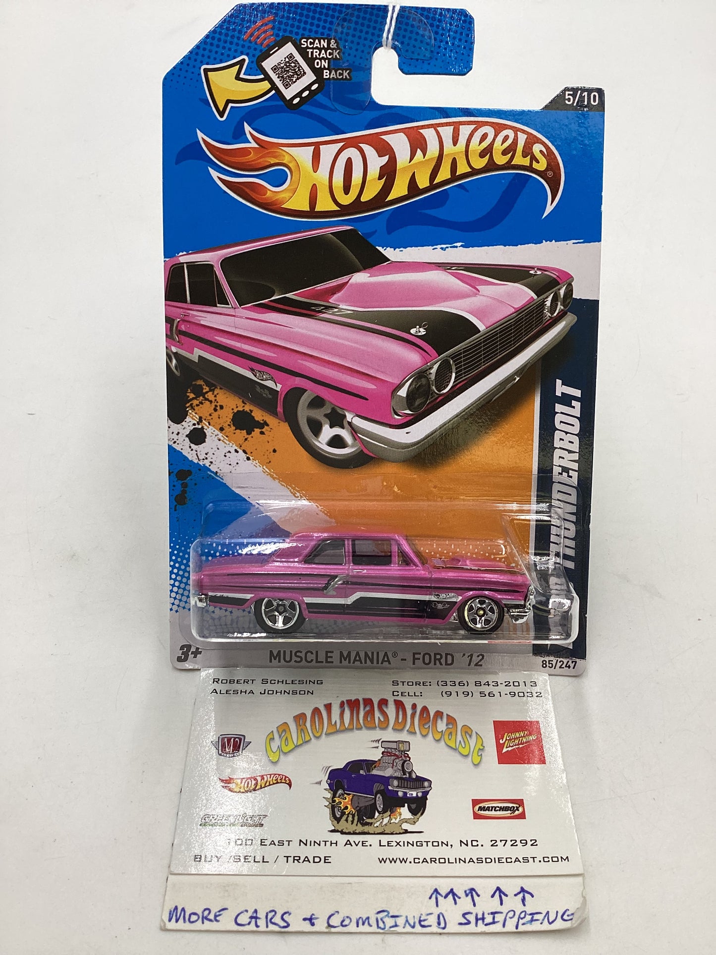 2012 Hot Wheels Muscle Mania Ford #85 Ford Thunderbolt Pink 24D