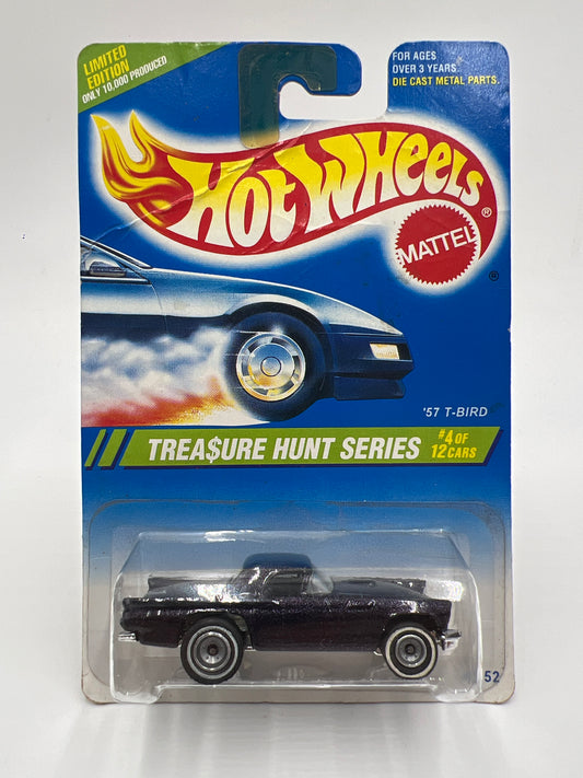 1995 Hot Wheels Treasure Hunt Series #4 Real Riders 57 T-Bird W/Protector Card Has Wrinkles
