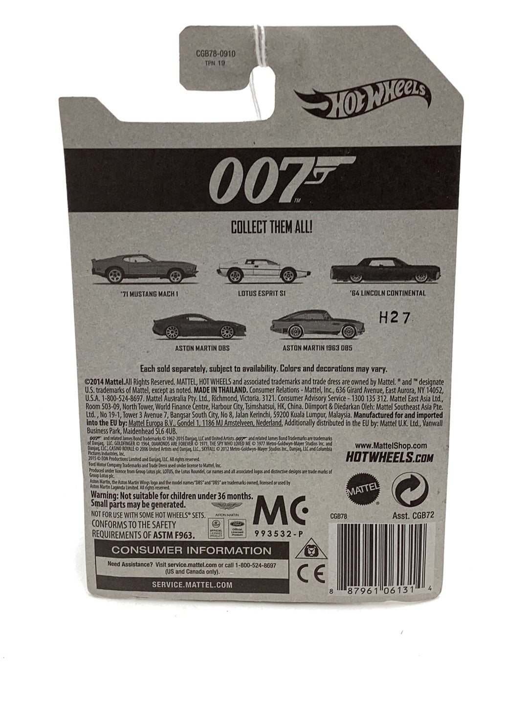 Hot Wheels 2015 007 Casino Royale Aston Martin DBS 1/5 159i