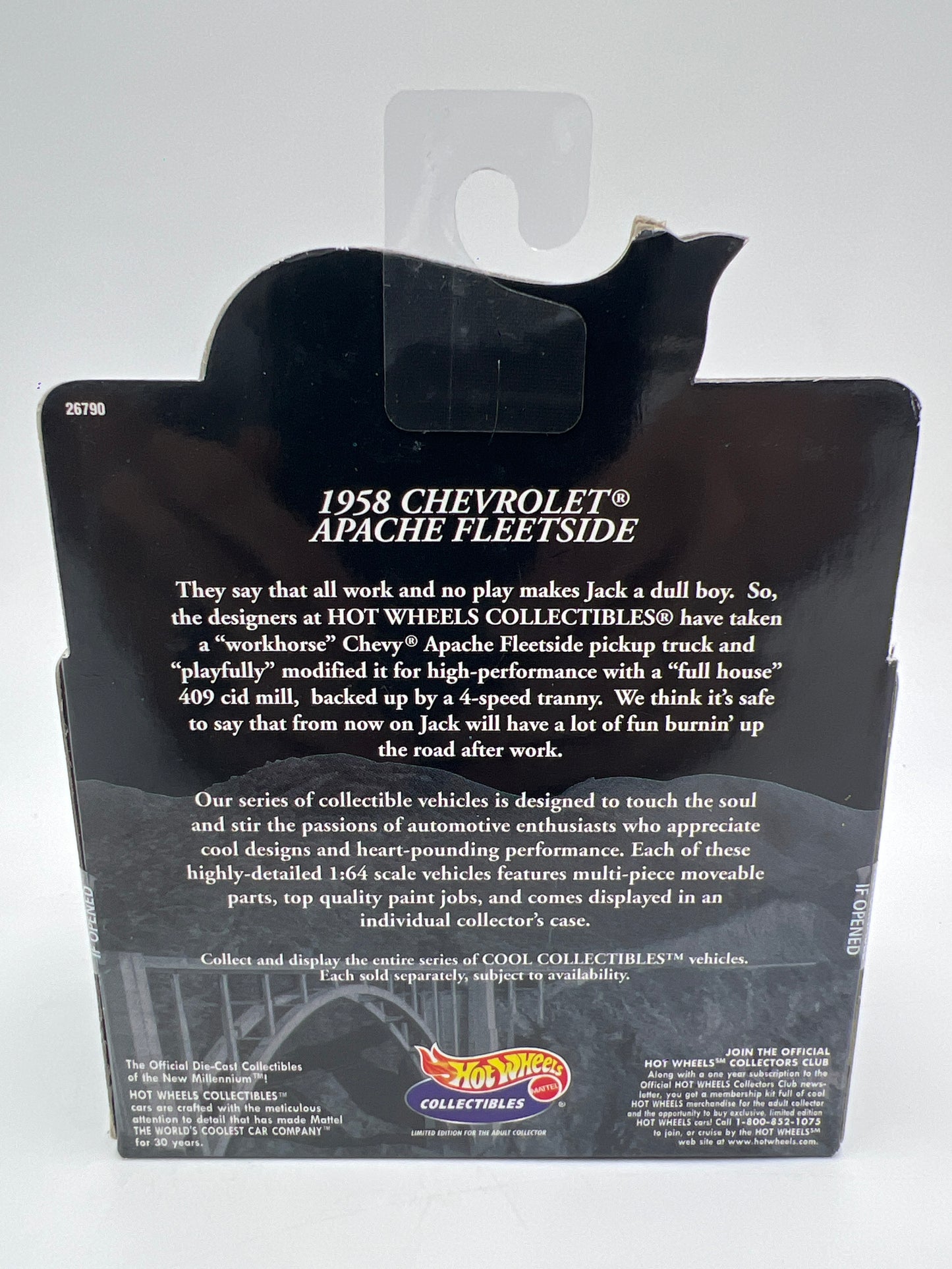 Hot Wheels Collectibles Premium Black Box 1958 Chevrolet Apache Fleetside Yellow