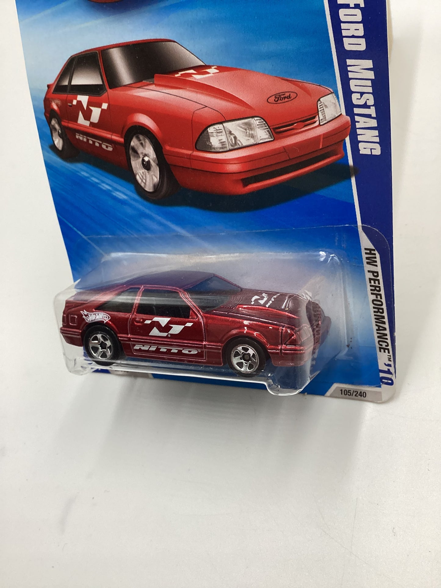 2010 Hot Wheels 92 Ford Mustang Red #105 20A