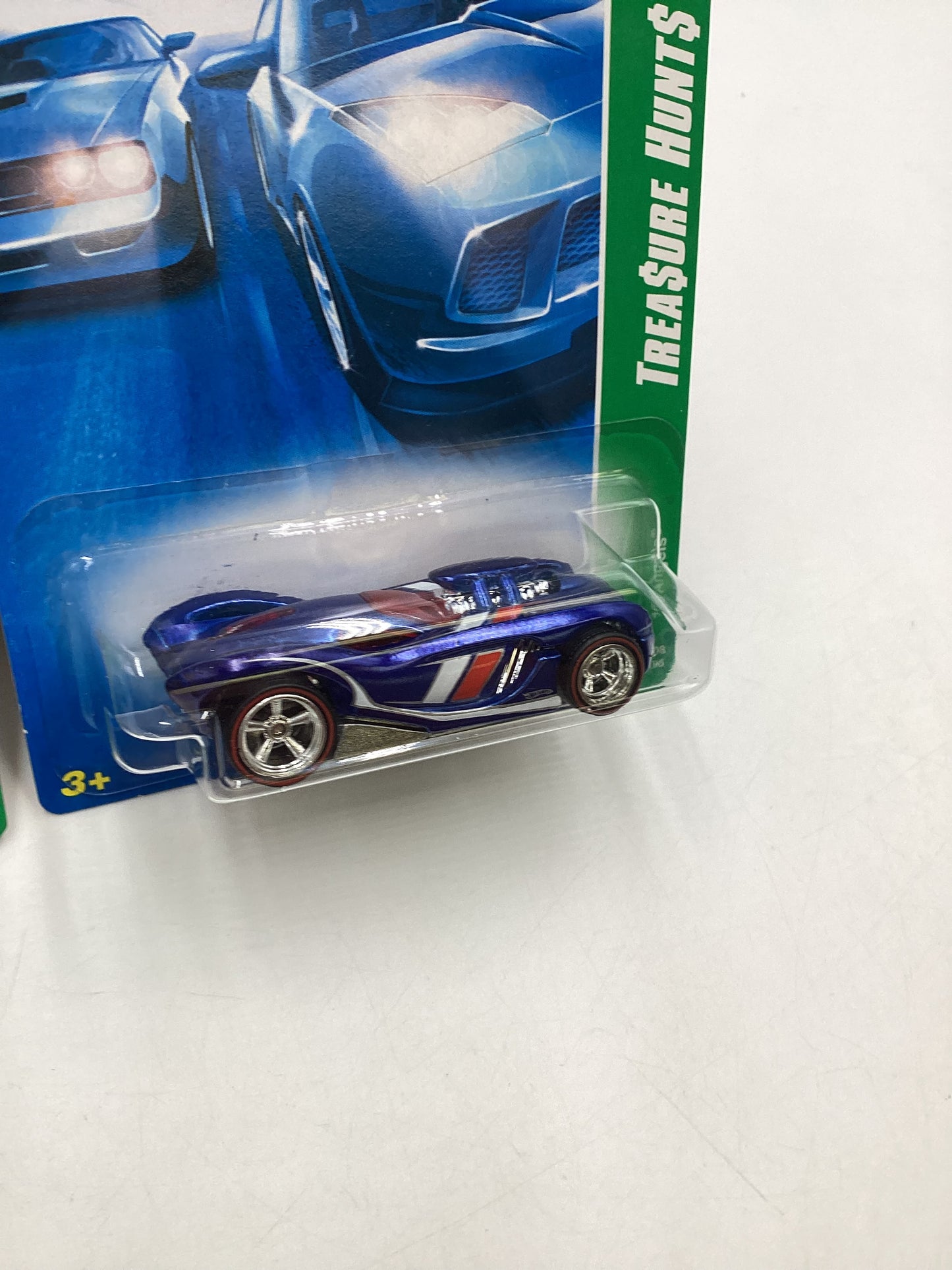 2008 Hot Wheels Super Treasure Hunt + Treasure Hunt 16 Angels Blue #169 with protector