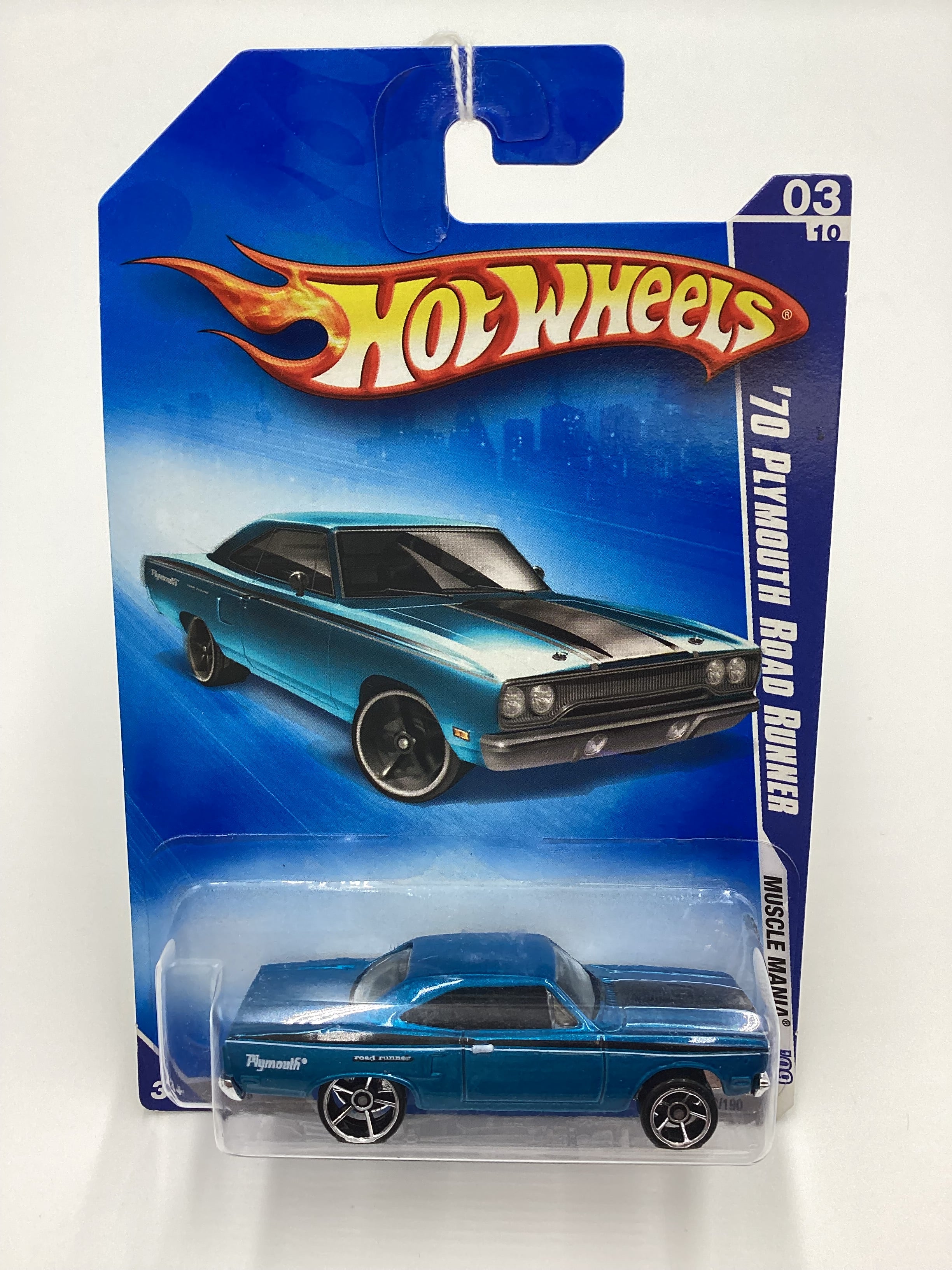 2009 Hot Wheels #079 70 Plymouth Road Runner Blue 46D