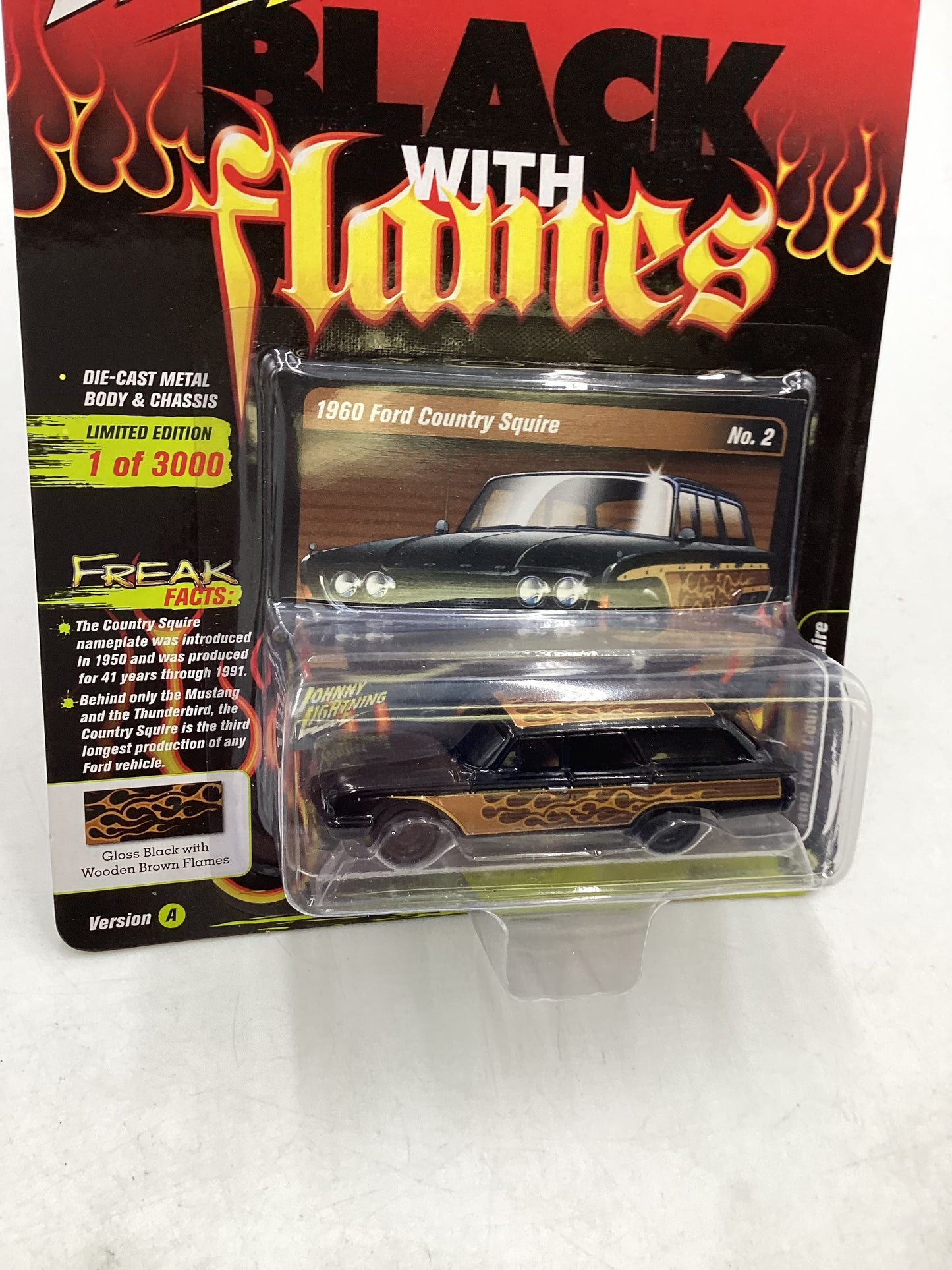 Johnny Lightning 50 Years Street freaks Black with Flames 1960 Ford Country Squire 266H